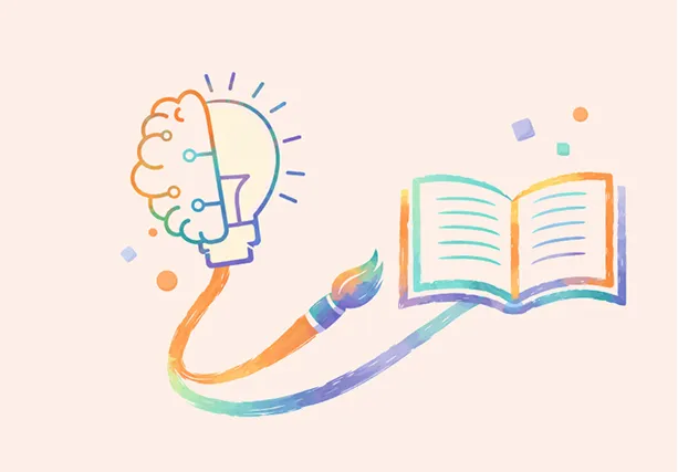 Ilustración sobre creatividad, aprendizaje y neurodesarrollo